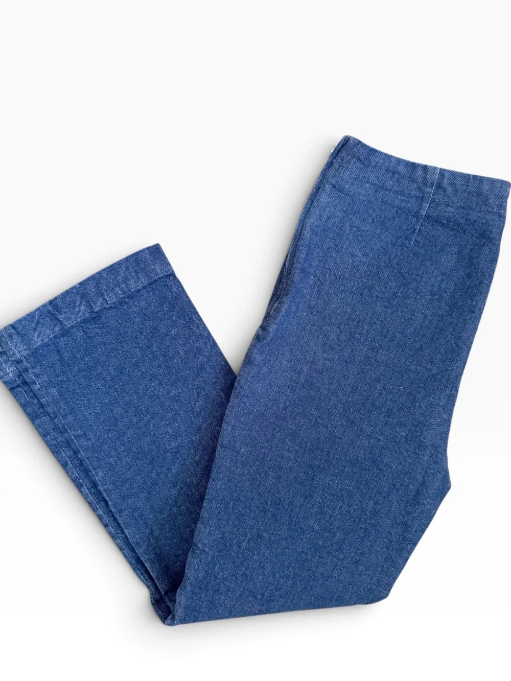 SEZANE Side Zip Stretch Denim Crop Jeans in Denim Blue